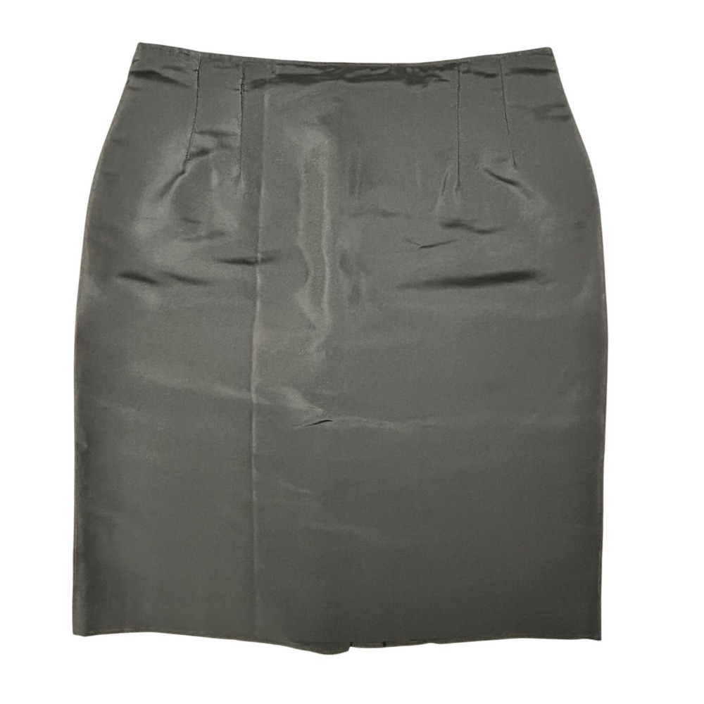 Rickie Freeman Teri Jon Black 100% Silk Pencil Skirt‎ Womens Size 12 RN 61839